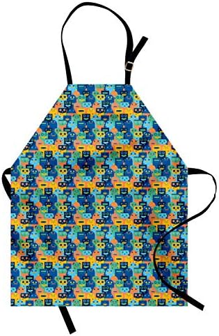 Tablier de dessin animé Ambesonne, robots vintage Space Fiction Comic Cyborg Future Repetition Design Art, bavoir de cuisine unisexe avec col réglable pour la cuisine et le jardinage, taille adulte, multicolore
 Avis, Fiche Technique et Prix au Maroc