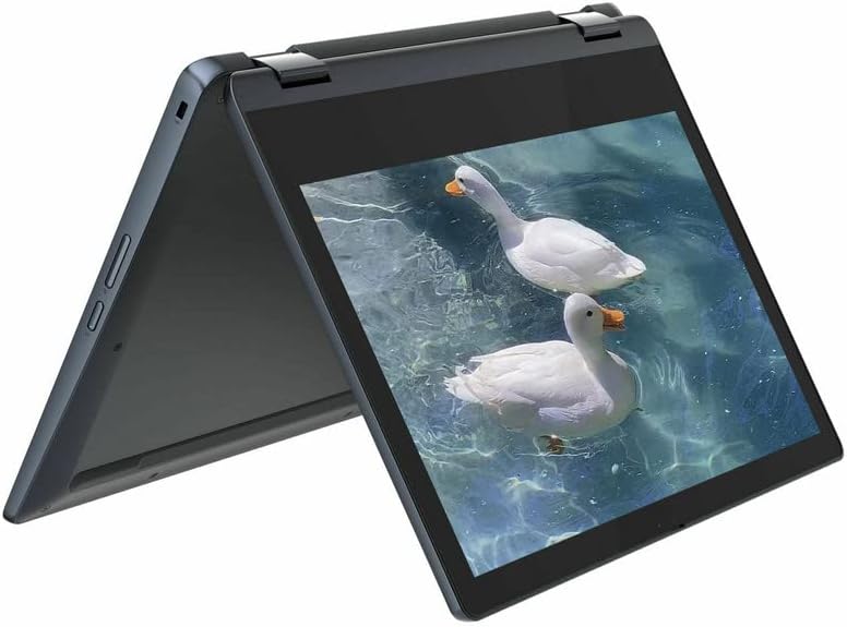Lenovo 2022 Flex 3 Chromebook 11,6" HD (1366 x 768), ordinateur portable 2-en-1 à écran tactile, Mediatek MT8183 jusqu'à 2 GHz, 8 cœurs, 4 Go de RAM, 64 Go eMMC, Wi-Fi 802.11AC, Bluetooth, bleu abyss, Chrome OS, EAT Tissu
 Fiche Technique et Prix au Maroc