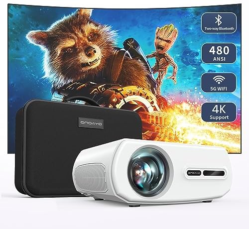 Outdoor Projector: ONOAYO Projector, Projector 4K Support with WiFi and Bluetooth,480 ANSI 18000L, Movie Projector 5G 1080P FHD, Full Sealed Optical Home Theater Projector for Phone, PC, TV Stick Fiche Technique et Prix au Maroc