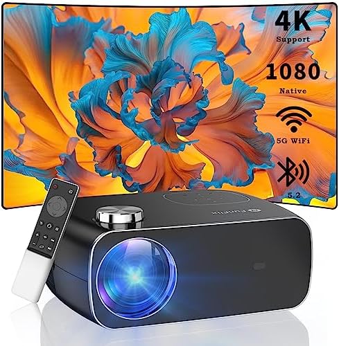 Projector with 5G WiFi and Bluetooth,FunFlix 4k Portable Projector 18000 lumens Native 1080P Full HD,Mini Movie Projector Compatible with Smartphone,HDMI,USB,AV for Home Theater Outdoor Projector Fiche Technique et Prix au Maroc