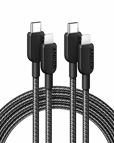 Anker Lot de 2 câbles de charge rapide pour iPhone, 1,8 m, câble tressé 310 USB-C vers Lightning, certifié MFi, câble de charge rapide pour iPhone 14 Plus 14 14 Pro Max 13 13 Pro iPhone 12 (noir, chargeur non inclus)
 Fiche Technique et Prix au Maroc