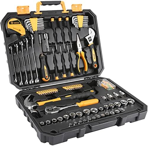 DEKOPRO 128 Piece Tool Set-General Household Hand Tool Kit, Auto Repair Tool Set, with Plastic Toolbox Storage Case Avis, Fiche Technique et Prix au Maroc