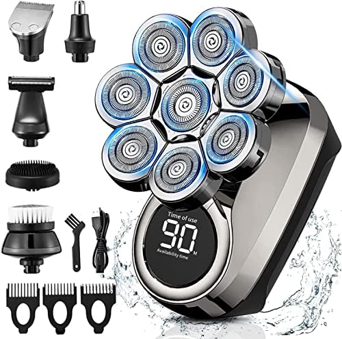 Rasoir Electriques Hommes,Tondeuse Cheveux Hommes 6-en-1, Rotatives 8D Tondeuse à Barbe Étanche rasoir à tête chauve Wet&Dry Rasoir Electric Shaver
 Avis, Fiche Technique et Prix au Maroc