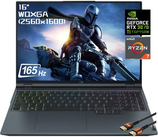 Ordinateur portable de jeu Lenovo Legion 5 Pro 16", 16" WQXGA (2560 x 1600) 165 Hz, AMD Ryzen 7-6800H, 32 Go de RAM DDR5, 1 To SSD, RTX 3070 Ti 8 Go GDDR6 TGP 150 W, Win 11 Home, avec HDMI
 Fiche Technique et Prix au Maroc