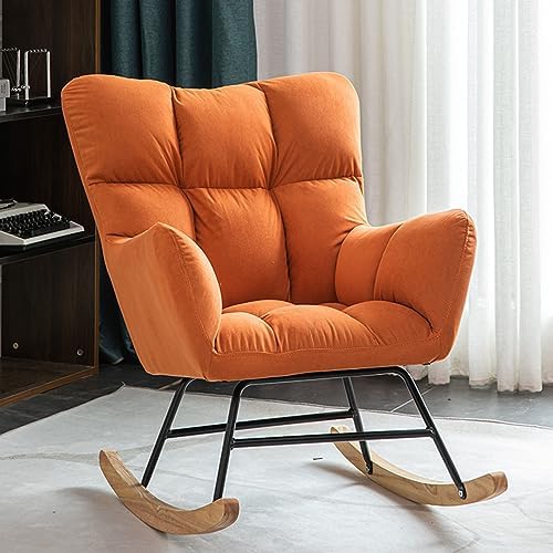 Chaise à bascule intérieure pour chambre à coucher, chaise à bascule rembourrée, chaise à bascule moderne avec accoudoirs, chaise d'allaitement avec coussin rembourré épais pour le salon (couleur : C, taille : sans pédales)
Avis,  Fiche Technique et Prix au Maroc