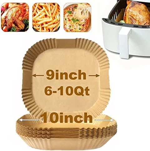 KBGRAX Doublure en papier jetable pour friteuse à air 9 pouces carrés, 100 pièces les plus grandes doublures en papier parchemin pour friteuse à air, doublures antiadhésives de qualité alimentaire 6 7 8 9 10 Qt pour la friture à l'air, la cuisson, le rôtissage au micro-ondes
 Avis, Fiche Technique et Prix au Maroc