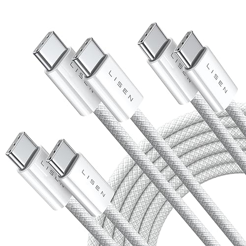 LISEN Câble de chargeur USB C vers USB C 60 W 3 paquets de 6,6 pieds Câble de charge de type C Câble de charge rapide USBC vers USBC pour iPhone 15 Pro Max Plus Samsung S23 S22 Note 20 Ultra iPad Pro Air Mini Macbook Air
 Fiche Technique et Prix au Maroc