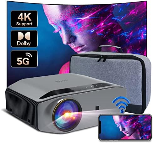 5G WiFi Home Theater Projector 4k Supported, Artlii Energon2 Outdoor Bluetooth Projector, Dolby Audio, Wireless & Wired Mirroring, FHD Native 1080P Movie Projector Compatible W/ TV Stick, iOS, Android Fiche Technique et Prix au Maroc