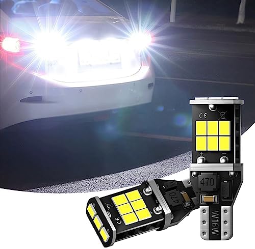 gunhunt 2 PCS Car Illumination Lights, T15 Reverse Light, Super Bright LED Bulb, High Power Decoding 3535 Chip Bulbs, Extremely Super Bright, Universal Bulbs Replacement (White Light) Fiche Technique et Prix au Maroc