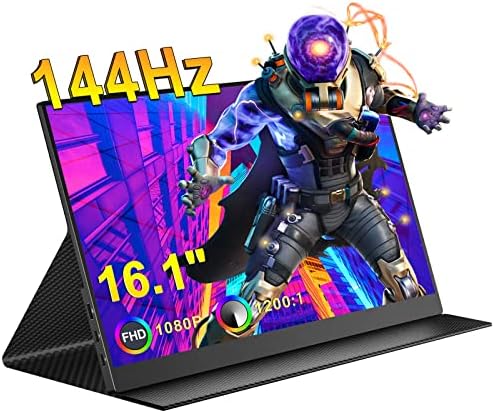 CNBANAN Moniteur portable 144 Hz, moniteur de jeu 16,1" 1200 : 1 USB-C et HDMI, haut-parleur IPS 1080p, moniteur de voyage externe ultra fin, deuxième moniteur pour ordinateur portable, Mac, téléphone, Xbox, moniteur de jeu
 Fiche Technique et Prix au Maroc