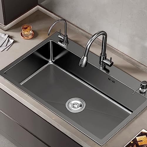 Évier utilitaire, évier de cuisine en acier inoxydable, évier portable avec eau chaude et froide, évier multifonctionnel, apportez un égouttoir, évier avec panier égouttoir, évier de cuisine à une cuve, pour cuisines modernes (taille
 Avis, Fiche Technique et Prix au Maroc