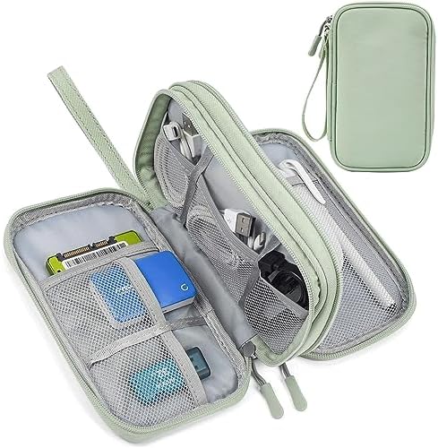 Organiseur électronique de voyage pour accessoires de câble, étui de rangement électronique, sac de rangement d'accessoires électroniques pour banque d'alimentation, cordons de charge, chargeurs, souris, câble USB, écouteurs (vert menthe)
 Fiche Technique et Prix au Maroc
