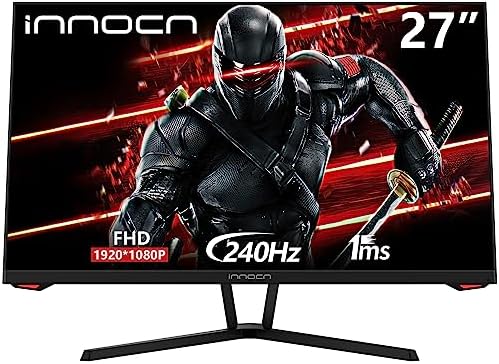INNOCN 27G1H Moniteur de jeu 27 pouces 240 Hz 144 Hz Full HD 1920 x 1080P Moniteur d'ordinateur, prise en charge FreeSync et G-Sync, Game Plus, Eye Care, VESA, DisplayPort, HDMI, Noir
 Fiche Technique et Prix au Maroc