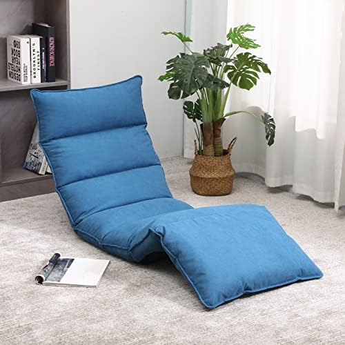 OTTERLEAd Chaise de sol avec support dorsal, taille, pieds et dossier, chaise longue réglable à 14 angles, canapé pliant d'intérieur, chaises de sol portables pour salon, chambre à coucher 087 (bleu)
 Fiche Technique et Prix au Maroc