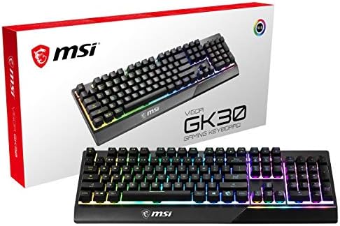 Clavier de jeu MSI Vigor GK30 RGB, éclairage RVB 6 zones, hydrofuge et résistant aux éclaboussures, interrupteurs à piston de type mécanique, noir
 Fiche Technique et Prix au Maroc