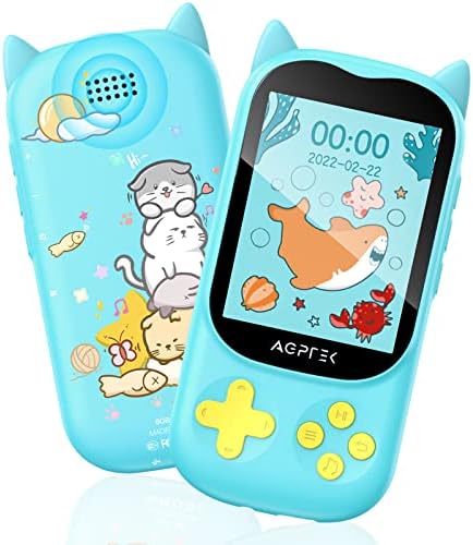 AGPTEK MP3 Enfant Bluetooth 5.3 avec Haut-Parleur, Mignon Chat Design Enfant Lecteur 8Go Écran TFT 2,4 Pouces, Baladeur MP3 Garçon avec Bouton de Jeu/Volume, Radio FM,Réveil,Carte TF Jusqu’à 128G-Bleu
 Avis, Fiche Technique et Prix au Maroc