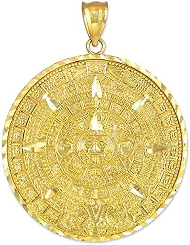 Pendentif à breloque rond en or jaune 14 carats avec calendrier maya aztèque – Choix de la taille du pendentif
Avis,  Fiche Technique et Prix au Maroc