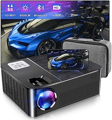 Full HD 1080P Projector - 5G WiFi Bluetooth Projector 10000 Lumens Support 4K , Outdoor Video &Home Theater Projector [Carrying Bag Included] for Windows/iOS/Android/TV/PS5/Laptop/PC Fiche Technique et Prix au Maroc