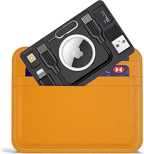 PZOZ Porte-étui portefeuille pour AirTag, compatible avec la taille des cartes de crédit, avec câble de charge pour USB C vers USB C, convertisseurs de câble et outil de broche de carte SIM
 Avis, Fiche Technique et Prix au Maroc