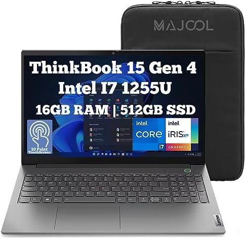 Lenovo ThinkBook 15 Gen 4 Écran tactile FHD 15,6" (Intel 10-Core i7-1255U de 12e génération, 16 Go de RAM, SSD PCIe 512 Go, IPS à cadre étroit) Ordinateur portable professionnel, rétroéclairé, empreinte digitale, Thunderbolt 4, Win 10 / Win 11 Pro
 Fiche Technique et Prix au Maroc