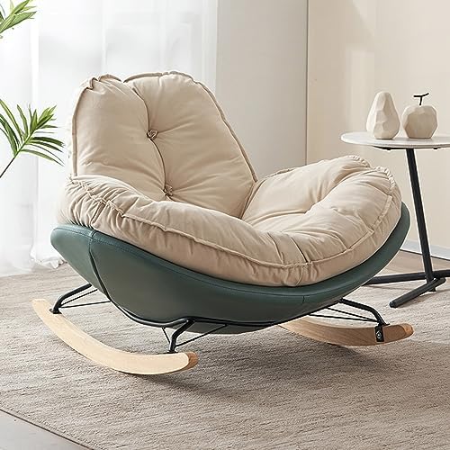 YNAYGDIUGD Fauteuil à Bascule, Fauteuil d'appoint Moderne, Chaise Longue Moderne pour Balcon, Fauteuil à Bascule rembourré pour Salon, hôtel, Chambre à Coucher, Beige (Couleur: Bleu, Taille: 78 * 97 * 63cm)
 Fiche Technique et Prix au Maroc