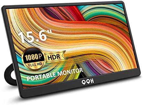 Moniteur portable QQH 15,6" moniteur de voyage portable pour ordinateur portable 1080p FHD IPS deuxième écran, moniteur de jeu, USB C HDMI moniteur externe pour ordinateur téléphone PC MAC PS4 Switch, béquille pliable
 Fiche Technique et Prix au Maroc