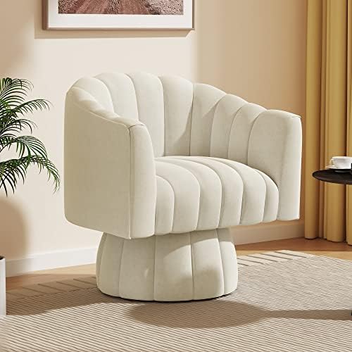 Dewhut Canapé pivotant à 360 degrés du milieu du siècle, fauteuils ronds avec large rembourrage en tissu velours moelleux pour salon, chambre, bureau, salles d'attente (beige)
Avis,  Fiche Technique et Prix au Maroc