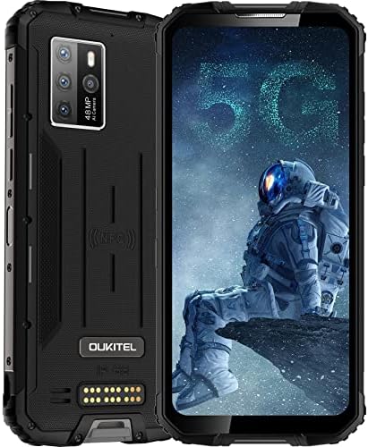 Smartphone robuste 5G débloqué OUKITEL WP10, chipset MediaTek Dimensity 800 avec batterie 8000 mAh, 8 Go + 128 Go, écran FHD 6,67", caméra arrière quadruple 48 MP, prise en charge vidéo 4K, double SIM, NFC, GPS, noir clair
 Fiche Technique et Prix au Maroc