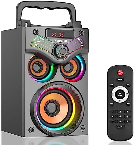 SUPNIU Enceinte Bluetooth, Enceinte Bluetooth Portable Sans fil Avec Lampe, Haut Parleur de Fête Extérieur Avec Stéréo HD et Haut Parleur de Graves Riche, Télécommande Radio FM Pour Soutenir la Maison
 Avis, Fiche Technique et Prix au Maroc