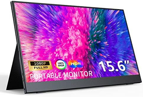 JUSTTHINK Moniteur portable pour ordinateur portable, 15,6" 1080P FHD, moniteur externe HDMI USB-C IPS, double haut-parleurs intégrés, moniteur de jeu pour ordinateur portable, PC, téléphones, PS5/4, Xbox Switch
 Fiche Technique et Prix au Maroc