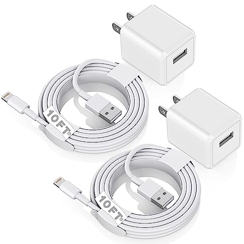 Chargeur iPhone 10 pieds, [Apple MFi Certified] Long câble Lightning pour synchronisation de données, cordons de chargement avec chargeur mural USB, adaptateur de prise de voyage pour iPhone 13 12 11 Pro Max/SE 2020/X/XR/8/7/6/iPad et plus (paquet de 2)
 Fiche Technique et Prix au Maroc