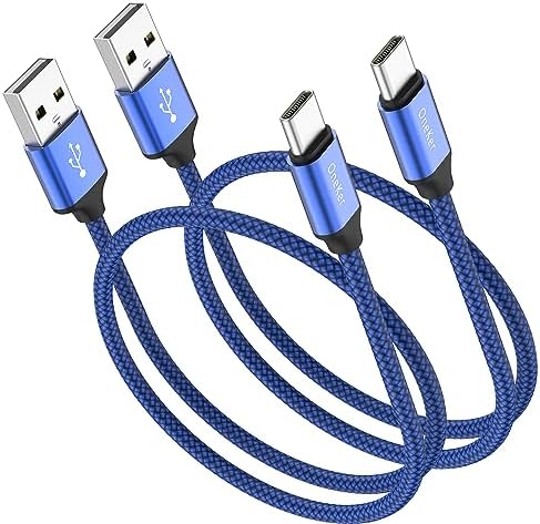 Câble USB Type C court, OneKer (1 pied 2-Pack) Chargeur USB-C portable Cordon de charge rapide tressé en nylon Compatible avec Samsung Galaxy S9 S8 Plus Note 9 8, LG G5 G6 V20 30, Google Pixel 2 XL, Power Bank (Bleu)
 Fiche Technique et Prix au Maroc