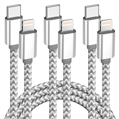 Lot de 3 câbles USB C vers Lightning de 1,8 m certifié Apple MFi pour chargeur rapide pour iPhone, câble de type C vers Lightning, cordon iPhone en nylon tressé pour iPhone 13 12 11 Pro Max Xr Xs 8 7 6 Plus et plus
 Fiche Technique et Prix au Maroc