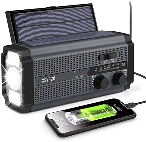 MILFECH Radio solaire AM/FM Radio portable d'urgence avec batterie rechargeable 5000 mAh, 3 modes LED Lampe de lecture LED, alarme SOS et manivelle Dynamo pour camping, voyage (noir)
 Avis, Fiche Technique et Prix au Maroc