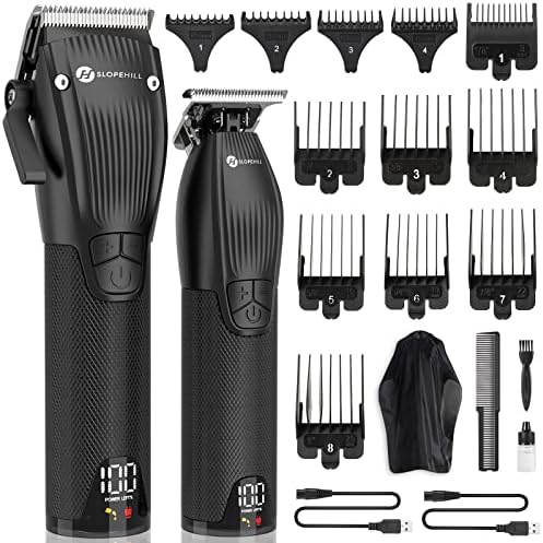 Tondeuse Cheveux Hommes Professionnelle Rasoir Barbe Kit - Slopehill Sans Fil Tondeuse à Barbe avec écran LED, Lame à 5 vitesses de réglage Tondeuse de Finition
 Avis, Fiche Technique et Prix au Maroc