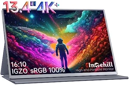 Moniteur portable Intehill 4K pour ordinateur portable et mini PC, petit moniteur d'ordinateur haut de gamme de 13,4 pouces avec rapport d'or 16:10 et résolution 3840 x 2400 [U13NA]
 Fiche Technique et Prix au Maroc