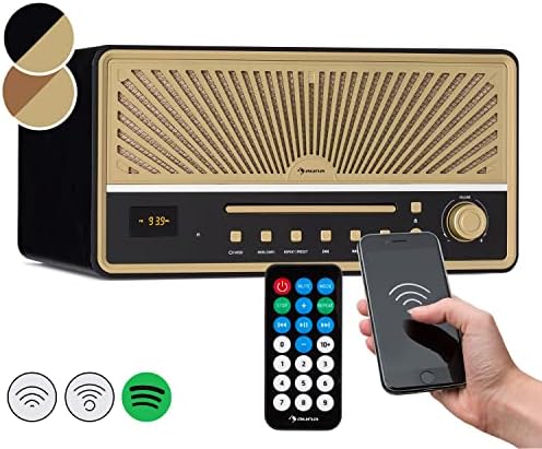 Auna Radio Portable Lecteur CD Bluetooth, Chaine HiFi, Poste Radio Numérique FM, Radio Portables Stéréo Haut-parleurs Intégrés avec Ecran, MP3, Port USB, AUX, Télécommande, Mini Chaînes Hi-FI Rétro
 Avis, Fiche Technique et Prix au Maroc