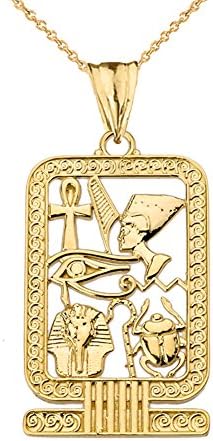 Collier pendentif cartouche égyptienne antique en or jaune 14 carats exquis
Avis,  Fiche Technique et Prix au Maroc