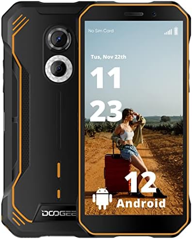 DOOGEE S51 Smartphone robuste débloqué Android 12, Helio G25 4 Go + 64 Go Batterie 5180 mAh, double SIM 4G, 6,0" IPS HD, IP68 étanche IP69K, téléphone robuste, NFC, double caméra AI (12 MP + 2 MP) 8 MP avant orange
 Fiche Technique et Prix au Maroc