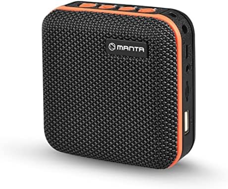 Manta Fly Petite Enceinte Portable Bluetooth 5.0 TWS 10W RMS | Lecture MP3/WMA/WAV/APE/FLAC | USB, SD, AUX-in, Radio FM, GRP, Microphone intégré - Noir/Orange
 Avis, Fiche Technique et Prix au Maroc