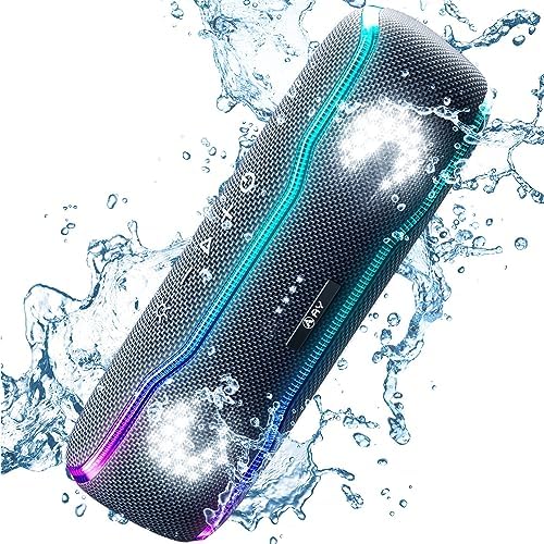 AY Enceinte Bluetooth Portable, IPX7 étanche Haut-Parleur Bluetooth avec Lumières Clignotantes Colorées et Basses Riches, Microphone Intégré, 24H de Lecture, Parfait pour la Fête,Maison,Extérieur
 Avis, Fiche Technique et Prix au Maroc