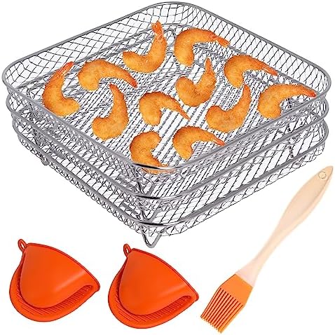 Support de friteuse à air de 8 pouces pour friteuse à air COSORI Instant Vortex Philipss XXl HD9650 et HD9630, support empilable pour friteuse à air carrée, accessoires de friteuse à air en acier inoxydable 304 (3 pièces)
 Avis, Fiche Technique et Prix au Maroc