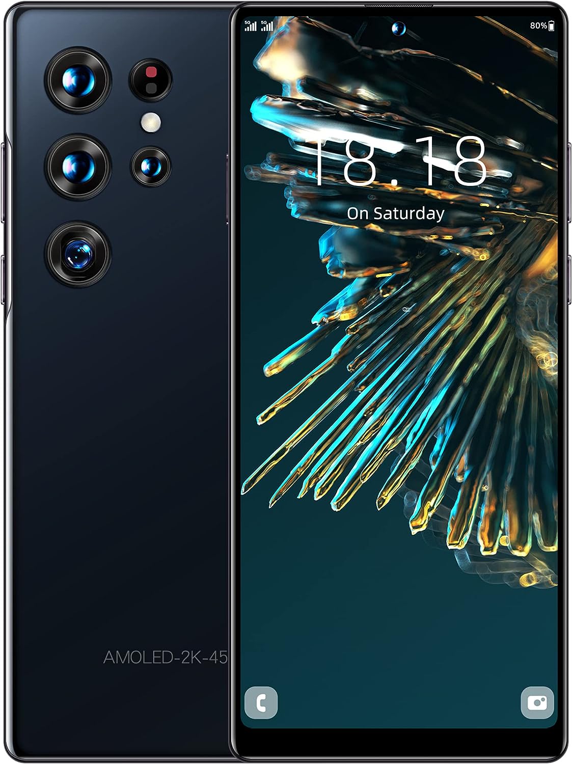 SANSHREUNI C21 5G Unlocked Android Phones, 6G+256GB Unlocked Cell Phone for Android 13, 6.8" HD Smartphone with 64MP Camera, 6000mAh Battery, 30W Fast Charge, GPS, Face ID/Fingerprint Unlock (Black) Fiche Technique et Prix au Maroc