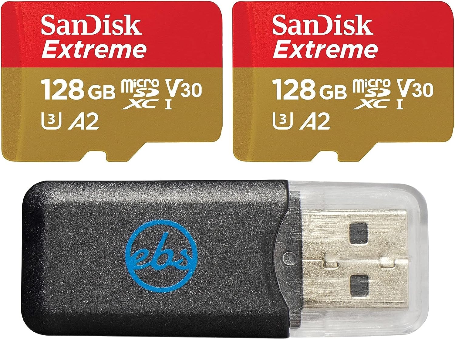 SanDisk Lot de 2 cartes mémoire Micro SDXC Extreme 128 Go Fonctionne avec GoPro Hero 8 Black, GoPro Max 360 Action Cam U3 V30 4K Classe 10 (SDSQXAA-128G-GN6MN) avec 1 lecteur de carte Everything But Stromboli
 Fiche Technique et Prix au Maroc
