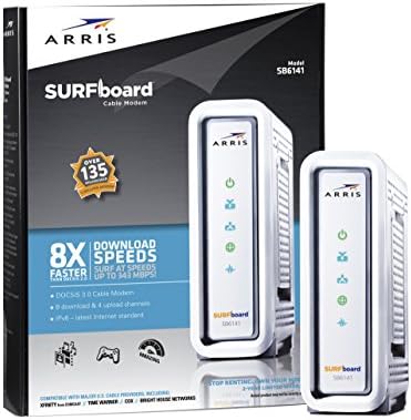 ARRIS SURFboard SB6141 8x4 Modem câble DOCSIS 3.0 - Emballage de vente au détail - Blanc
 Avis, Fiche Technique et Prix au Maroc
