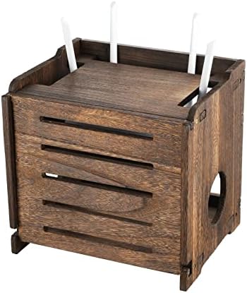 BEARUT Étagère de routeur en bois à montage mural, boîte de rangement pour routeur WiFi, couvercle de routeur de câble de modem, multiprise organisée, gestion des câbles, support de cache, assemblage nécessaire, 11,4" l x 9,4" H x 9,1" P
 Avis, Fiche Technique et Prix au Maroc
