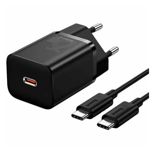 Baseus AC charging set, Super Si 1C QC, Type-C to Type-C cable 3A 1m, 25W,
 Fiche Technique et Prix au Maroc