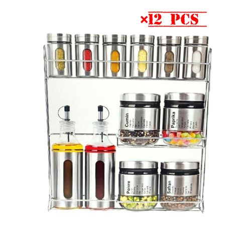 Boite à épices avec Distributeur D'Huile inox Acc 12 PCS-Inox
 Fiche Technique et Prix au Maroc