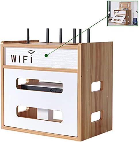Boîte de rangement de bureau pour routeur WiFi, clôtures de routeur électrique, étagères debout, boîte de rangement de câbles en bois, supports de stockage de routeur pour bureau et maison, A
 Avis, Fiche Technique et Prix au Maroc