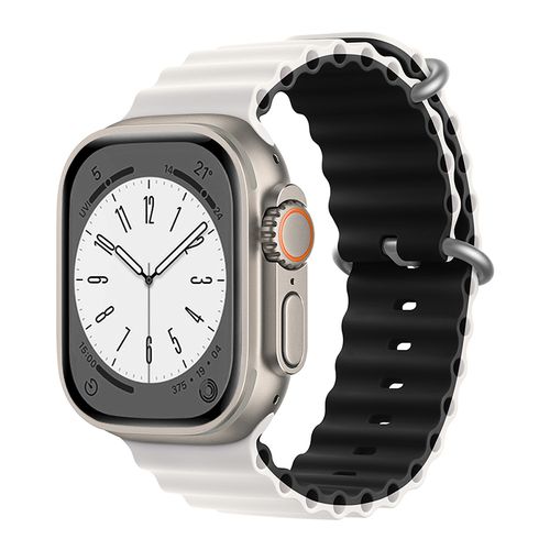 Bracelet Océan Blanc Noir pour Apple Watch 42/44/45/49mm
 Fiche Technique et Prix au Maroc